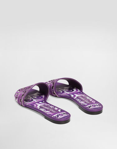 Modni dodatki Dolce & Gabbana Dolce & Gabbana Embroidered Slides Lila | CQ0571AV804I03TN, 2