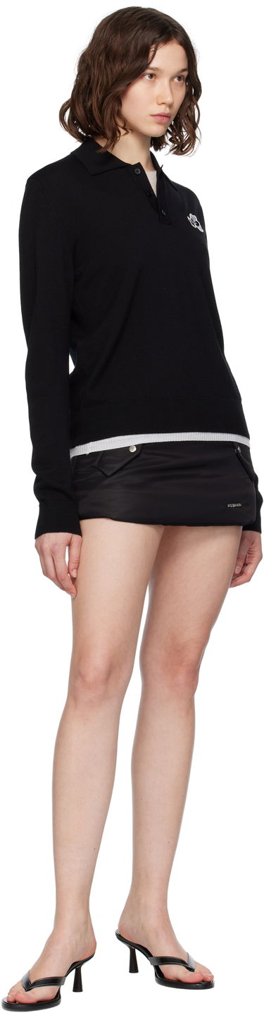 Polo majica We11done We11done Wool Polo with Logo Patch Črna | WD-KT2-25-680-W-BK, 3