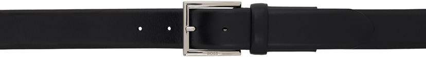 Pasovi BOSS BOSS Leather Belt With Square Logo Buckle Črna | 50522768