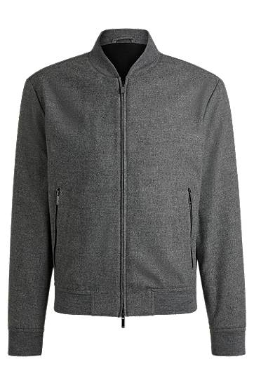 Bomber jakna BOSS Slim-Fit Bomber Jacket Siva | 50502547