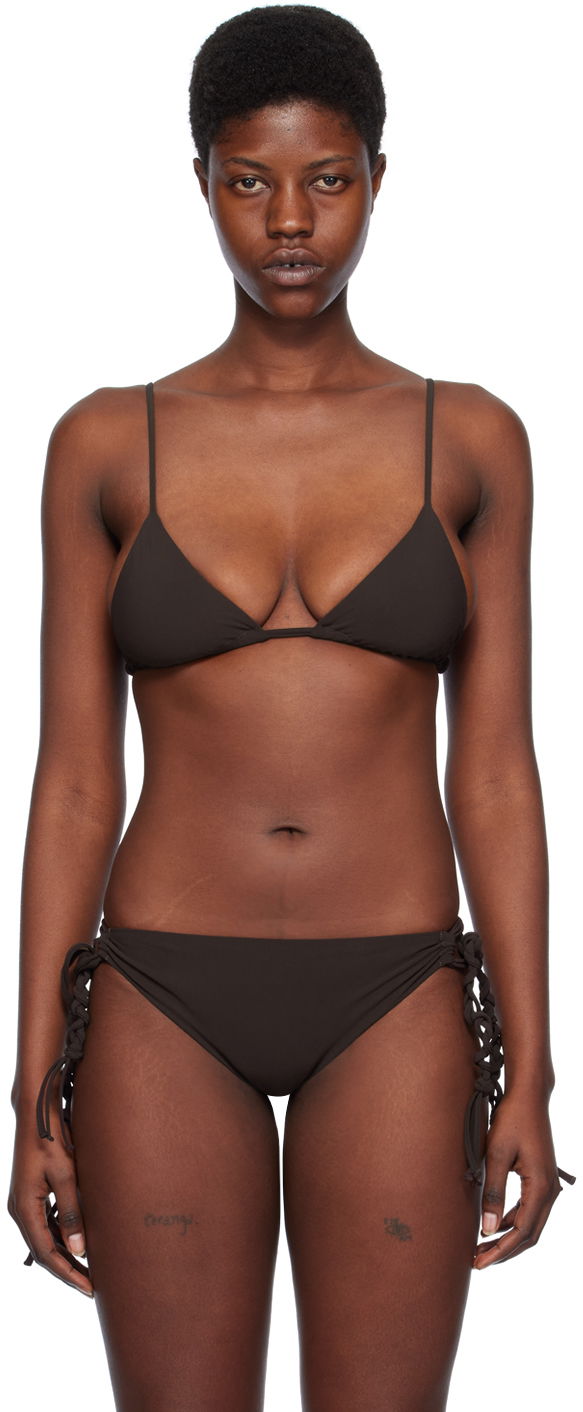 Kopalke Jil Sander Tangle Bikini Top Rjava | J40BR0002_J20011