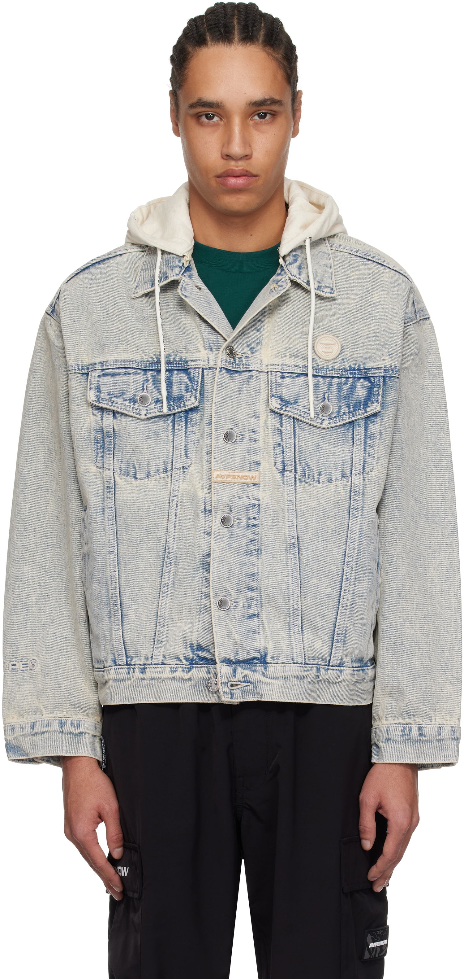 Jakna AAPE by A Bathing Ape AAPE by A Bathing Ape 'AAPE Now' Hooded Denim Jacket Modra | AAPLJM7700XBNBLR, 0