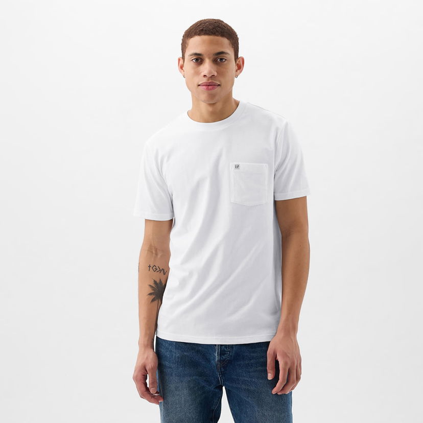 Majica GAP Pocket Micro Logo Tee Optic White V6 Bela | 857901-04