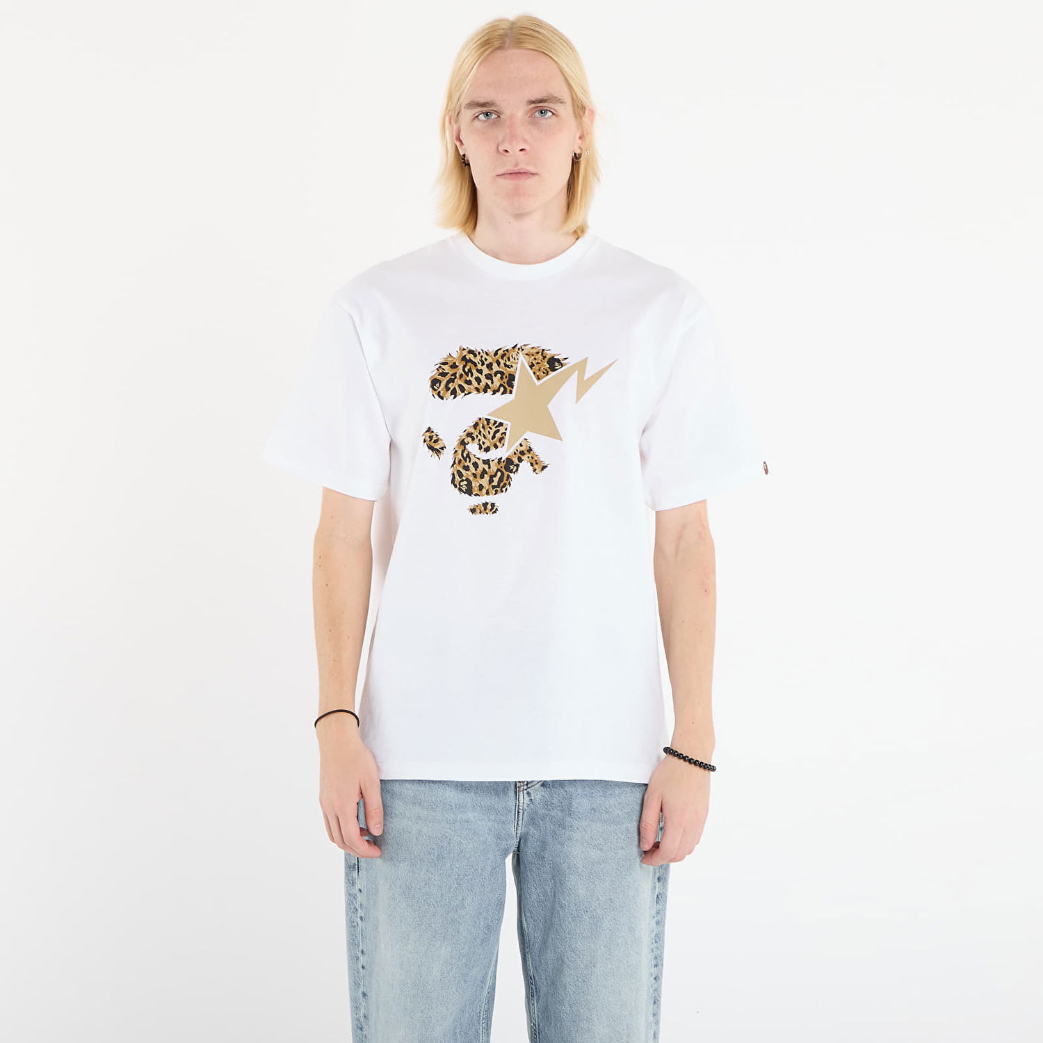 Majica BAPE T-Shirt Wild Leopard Pattern Ape Face Sta XL Bela | 001TEL801042MWHT, 0