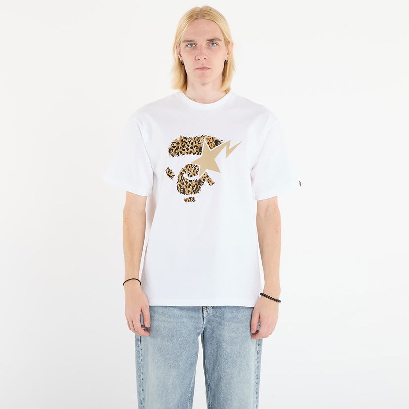 Majica BAPE T-Shirt Wild Leopard Pattern Ape Face Sta XL Bela | 001TEL801042MWHT