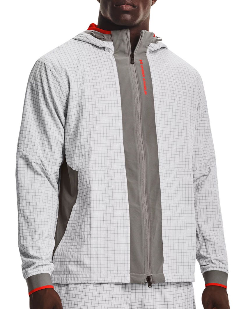Pulover Under Armour Rush Legacy Printed Hooded Running Jacket Siva | 1366186-066