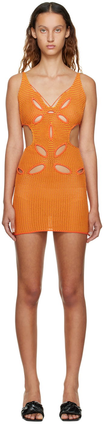 Obleke GUIZIO Guizio Knit Mini Dress Oranžna | MD 1