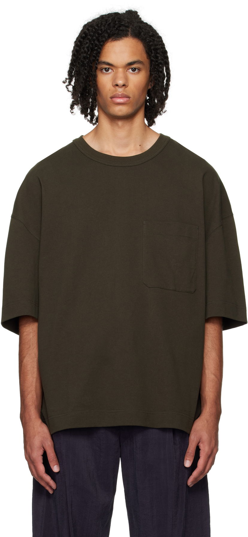 Majica LEMAIRE Lemaire Short Sleeve T-Shirt With Pocket Zelena | TO1290 LJ1022