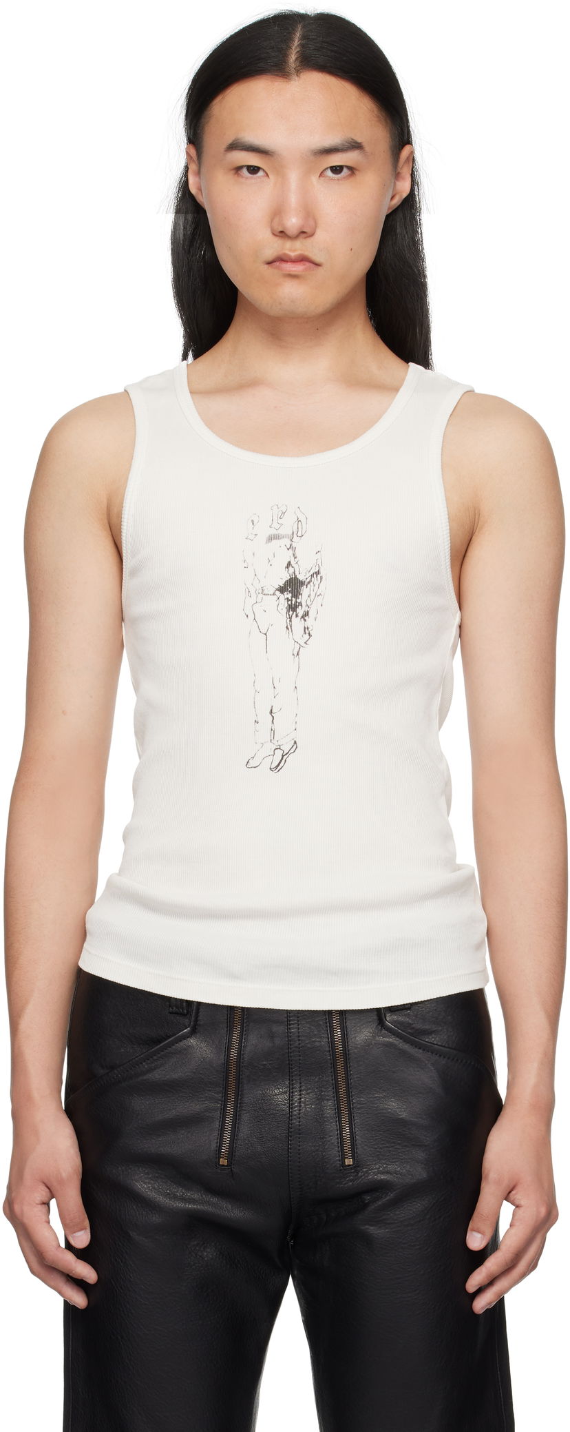 Majica brez rokavov Enfants Riches Déprimés Enfants Riches Déprimés Bad Professor Ribbed Tank Top Bela | 010-837