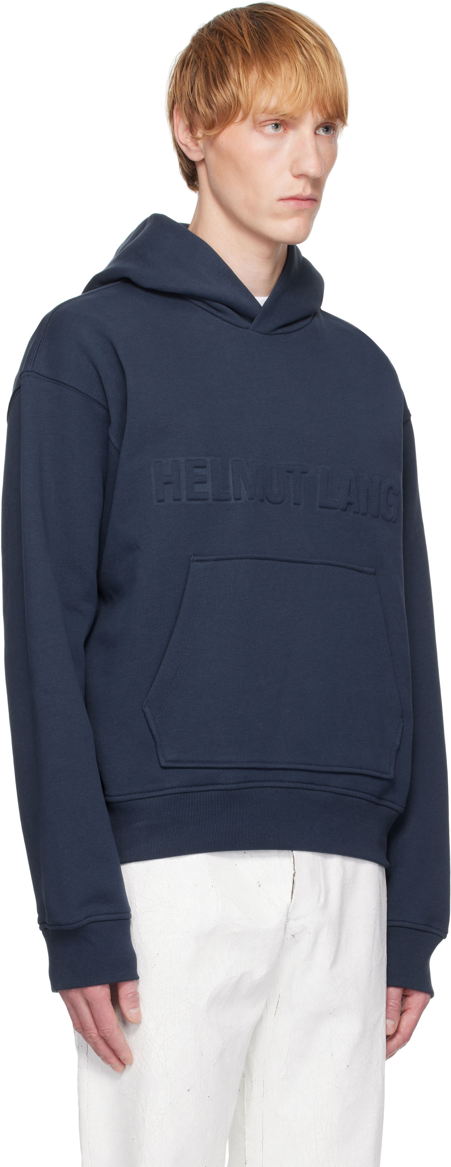 Pulover Helmut Lang Helmut Lang Embossed Logo Hoodie Mornarica | P01HM507, 1