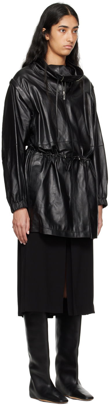 Vetrovka Helmut Lang Helmut Lang Leather Anorak Črna | O04HW606, 1