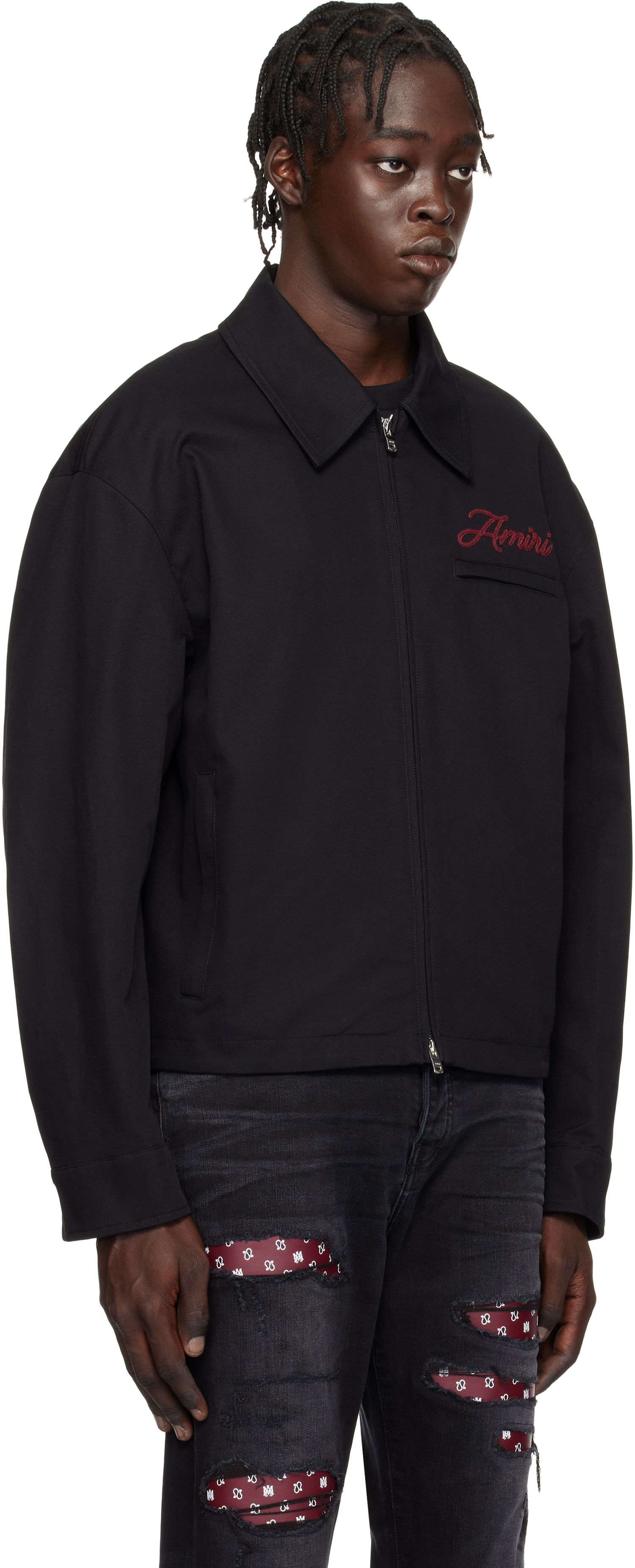 Jakna AMIRI Script Logo Zip Jacket Črna | AMOUBN1059, 1
