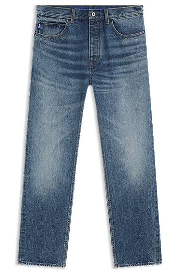 Kavbojke BOSS Regular Fit Rigid Denim Jeans Modra | 50541638