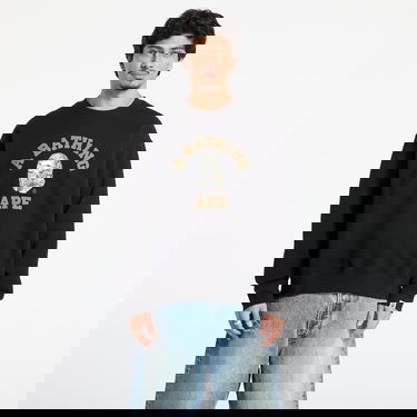 Pulover BAPE Tree Edge Camo College Relaxed Fit Crewneck Sweatshirt Črna | 001SWL801301MBLK, 0