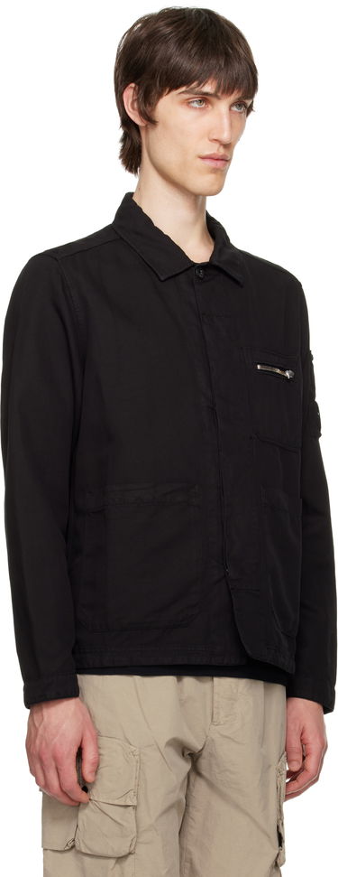 Jakna C.P. Company C.P. Company Cotton Linen Overshirt Črna | 18CMOS200A-006273G, 1