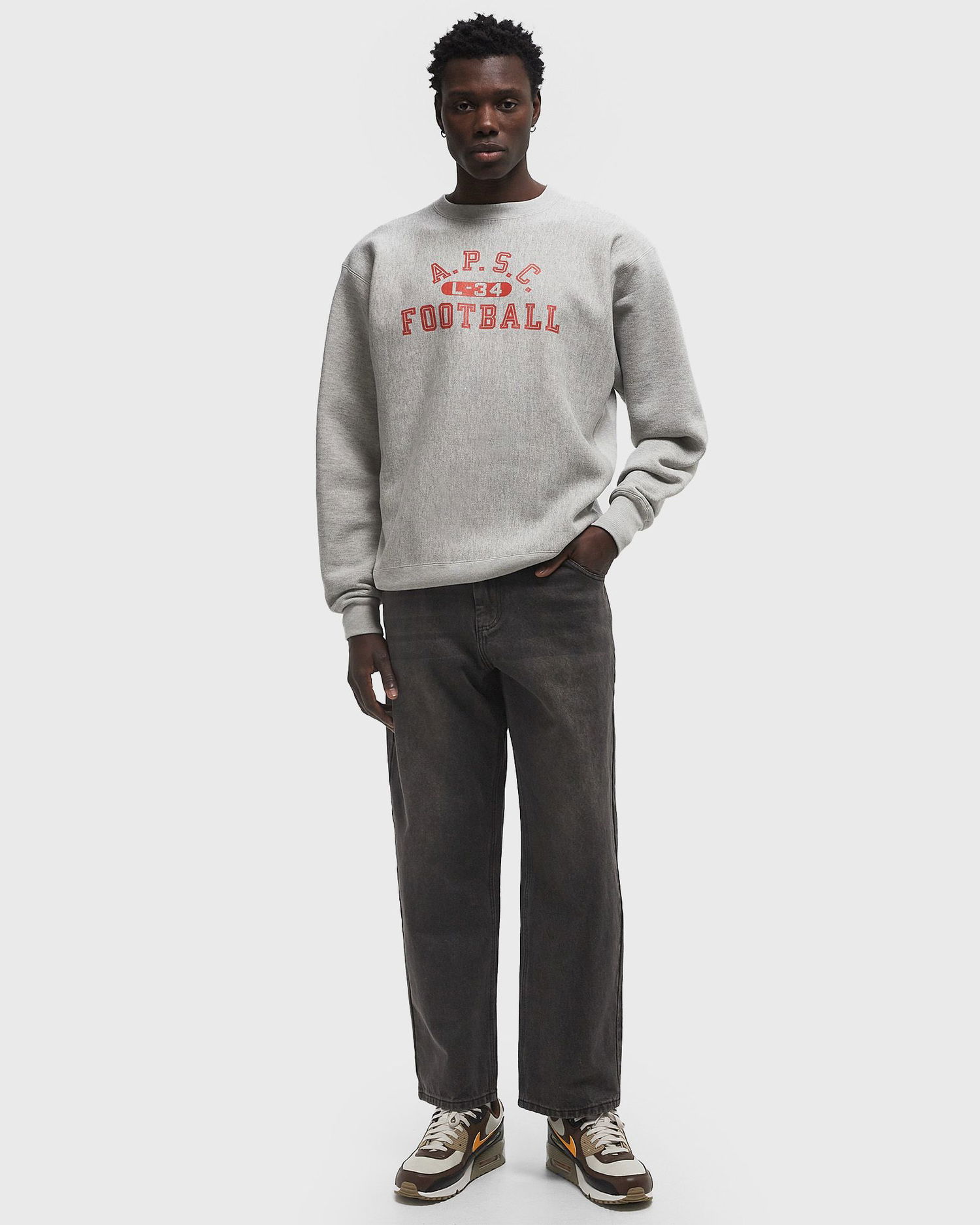 Pleteni pulover Champion Crewneck Sweatshirt A.P.S.C. Football Siva | C3Y019-XP040, 1