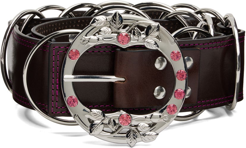 Pasovi Chopova Lowena Chopova Lowena Ring Belt with Floral Gemstone Buckle Večbarvna | 6716
