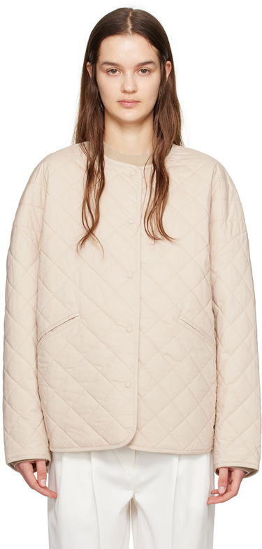Puhovka TOTEME TOTEME Quilted Snap Button Jacket Bež | 241-WRO1116-FB0157, 0
