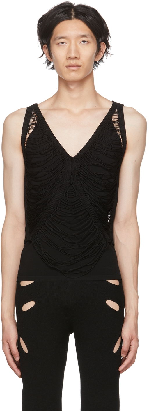 Majica brez rokavov Dion Lee Dion Lee Net Distressed Tank Top Črna | C7080P22