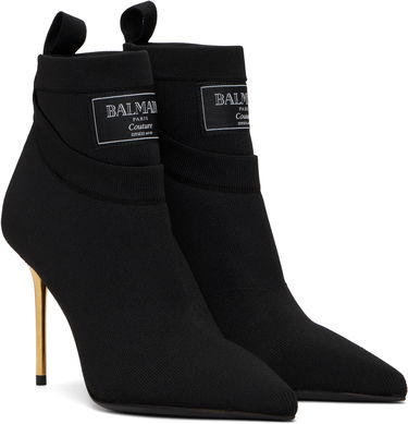 Superge in čevlji Balmain Crewneck Knit Ankle Boots Črna | EN1TE102TKAB, 3