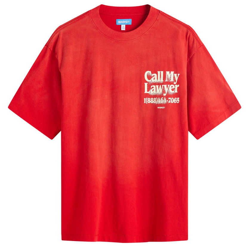 Majica MARKET Call My Lawyer Graphic T-Shirt, Size Large Rdeča | 399002164-RED