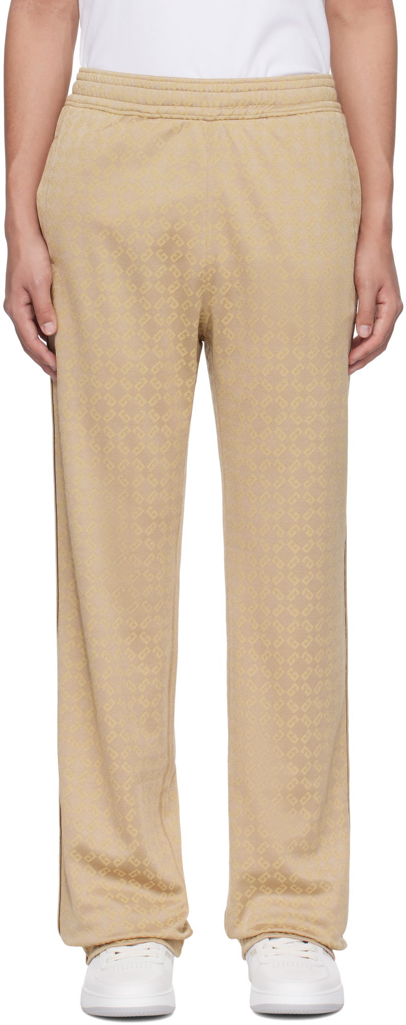 Trenirka Givenchy Shiny Monogram Jacquard Sweatpants Bež | BM51HS316G277