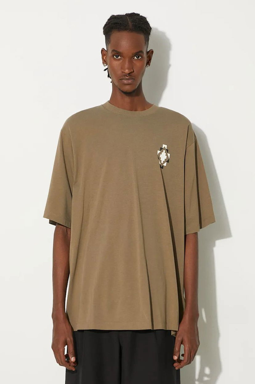 Majica Marcelo Burlon Cross Over Print T-Shirt Zelena | CMAA054F24JER0026E6F