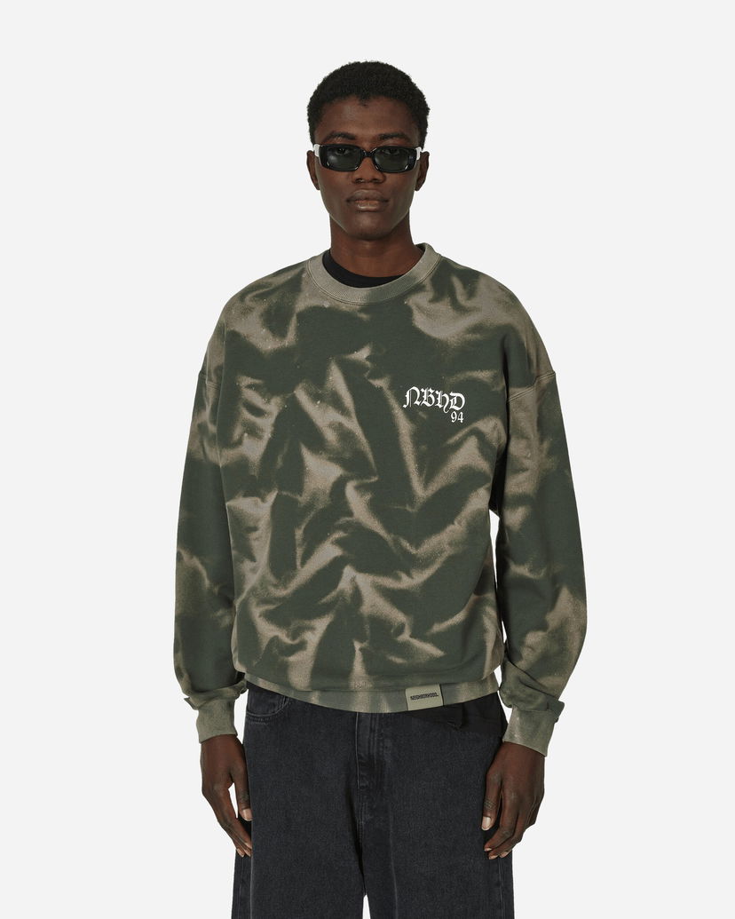 Pulover Neighborhood Tie-Dye Crewneck Sweatshirt Olive Drab Zelena | 241FPNH-CSM09 OD