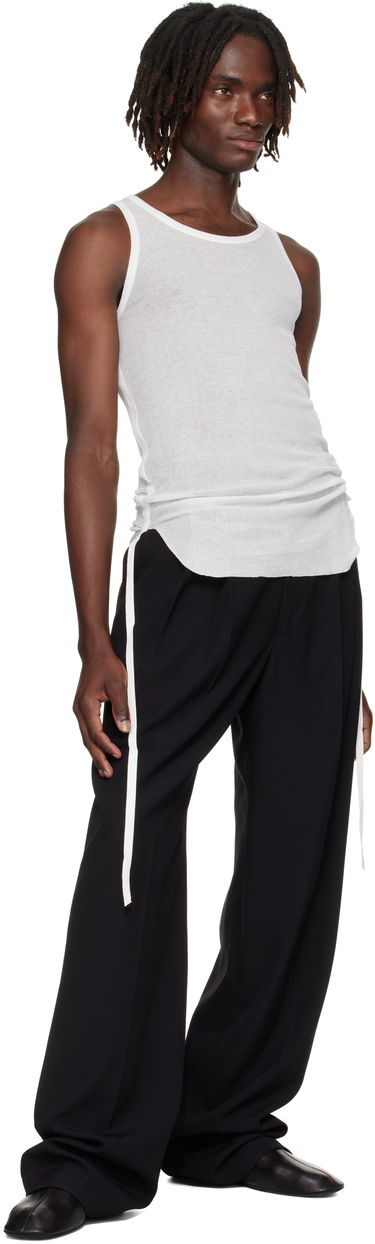 Majica brez rokavov Ann Demeulemeester Ann Demeulemeester Boris Wrinkled Cropped Tank Top Bela | B0011785-FA434-002, 3