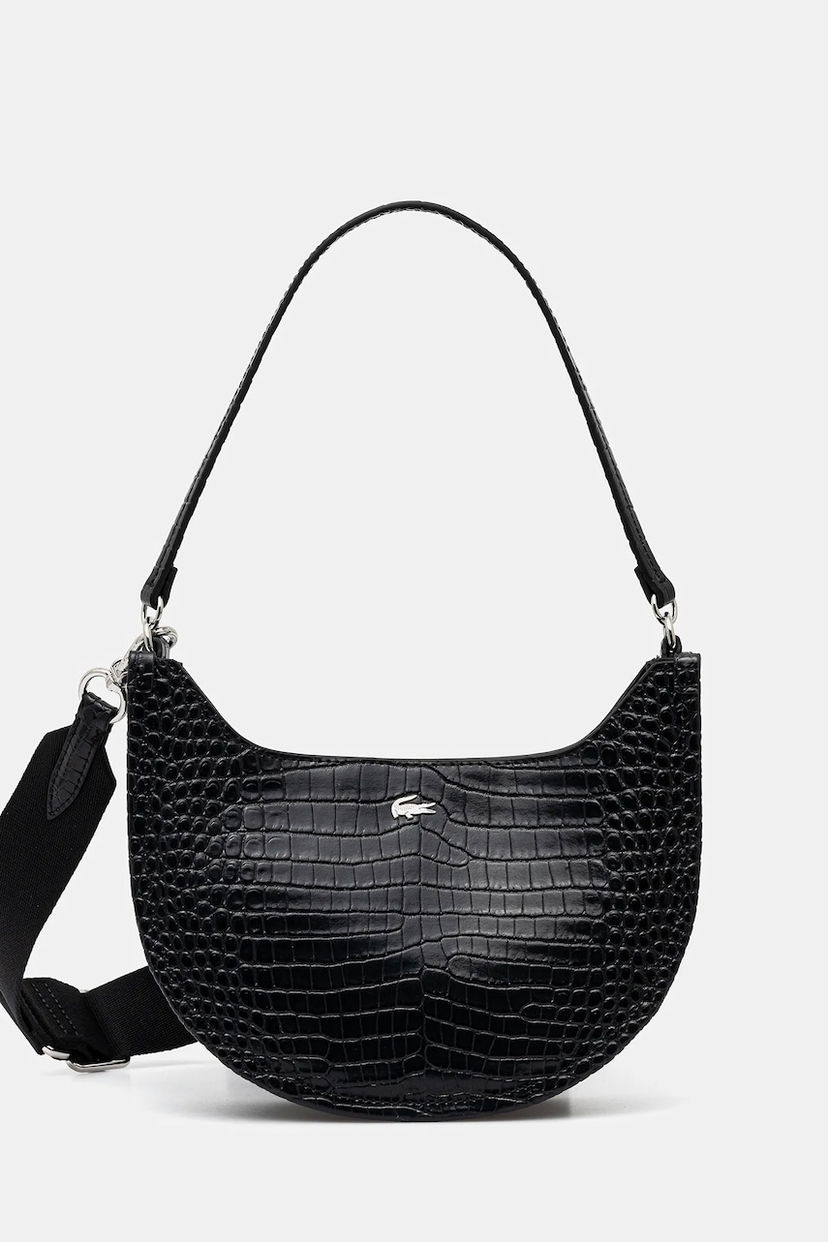 Torba za čez ramo Lacoste Lacoste Croc-Effect Shoulder Bag Črna | NF4980KL
