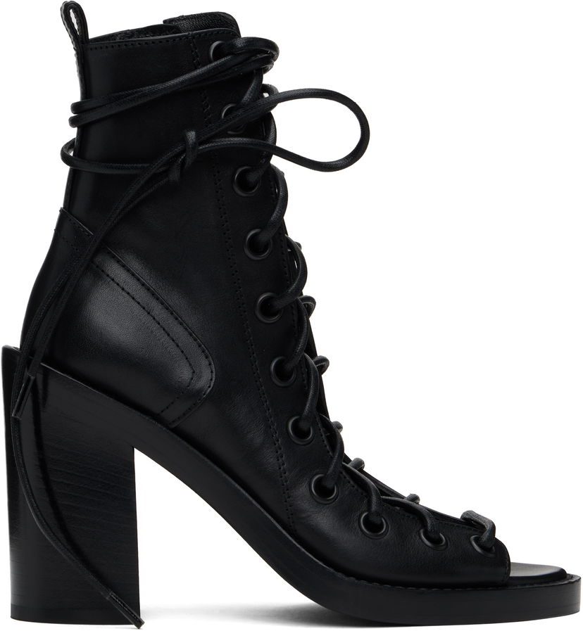Oblačila Ann Demeulemeester Ann Demeulemeester Bernardina Lace-Up Heeled Sandals Črna | CO00-W-S06-LT160-099