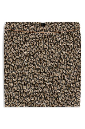 Krila BOSS Leopard Jacquard Mini Skirt Rjava | 50545996