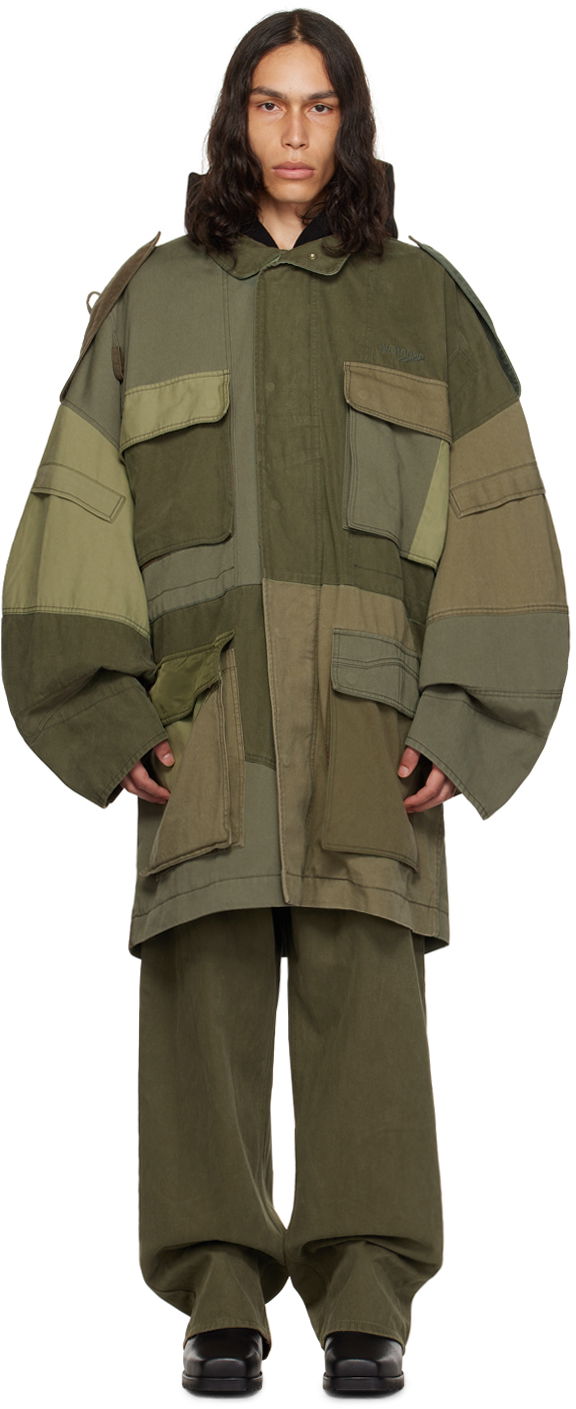 Parka We11done Paneled Jacket Zelena | WD-JP3-23-149-U-KK, 0