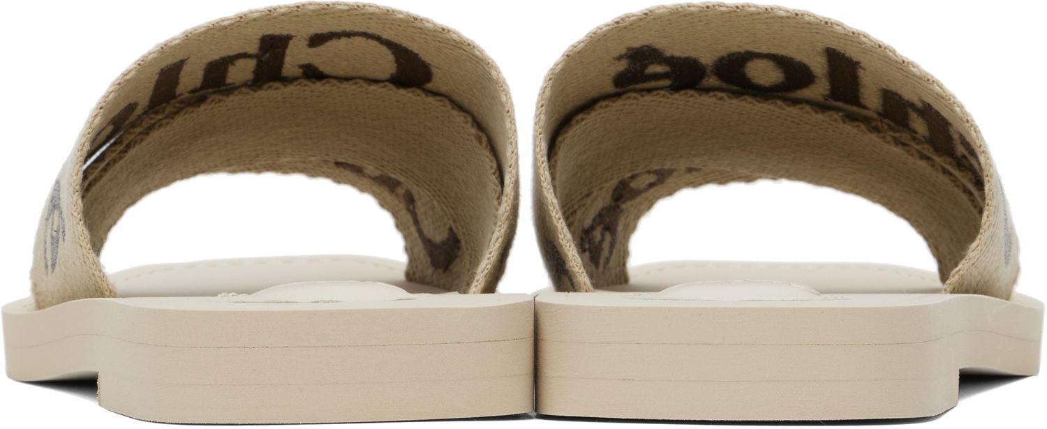 Nega čevljev CHLOÉ Chloé Woody Logo Slides Bež | CHC25S188QT, 1