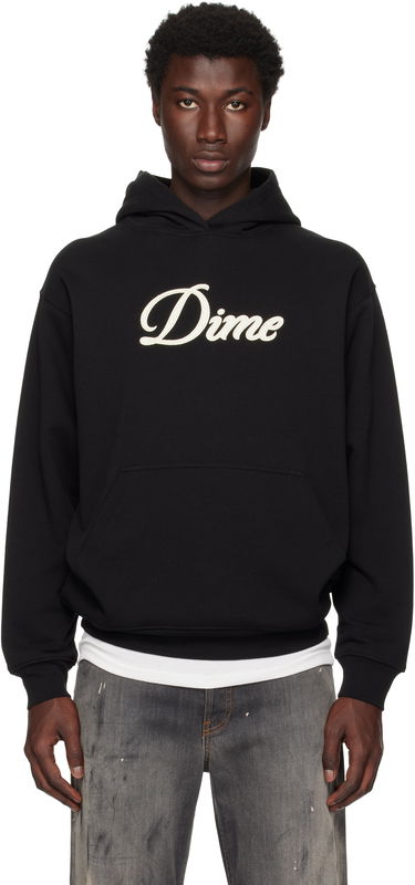 Pulover Dime Cursive Hoodie Črna | DIMESU2543BLK, 0