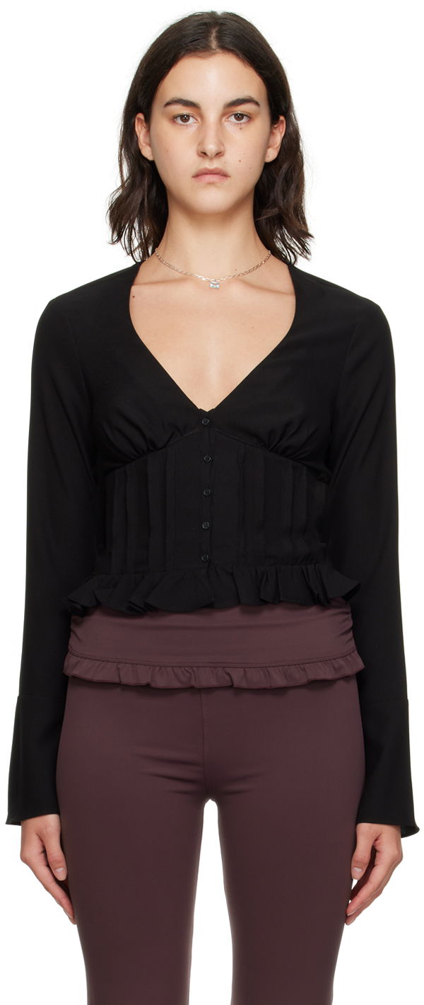 Srajce GUIZIO Guizio Cheri Ruffle Blouse Črna | F23108W016, 0