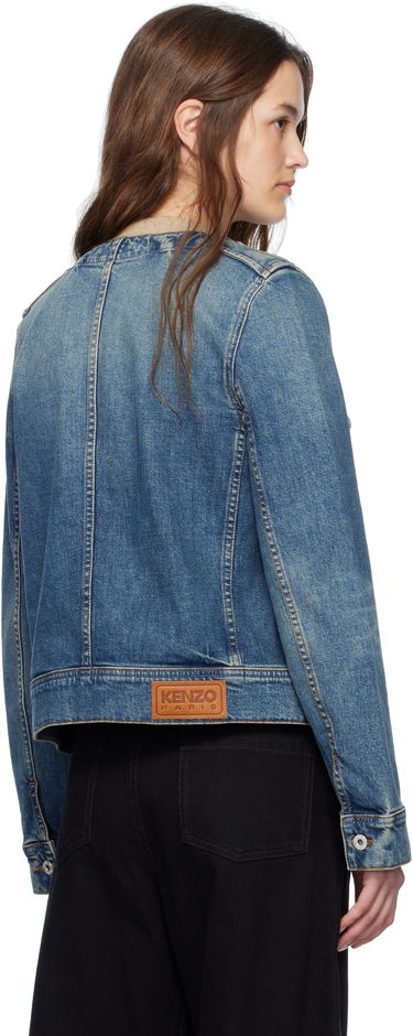 Jakna KENZO Kenzo Paris Collarless Denim Jacket Modra | FF52DV2506S7, 2