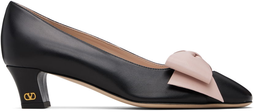 Nakit Valentino Valentino Garavani Bow Leather Heels Črna | 7W2S0LB5DDT