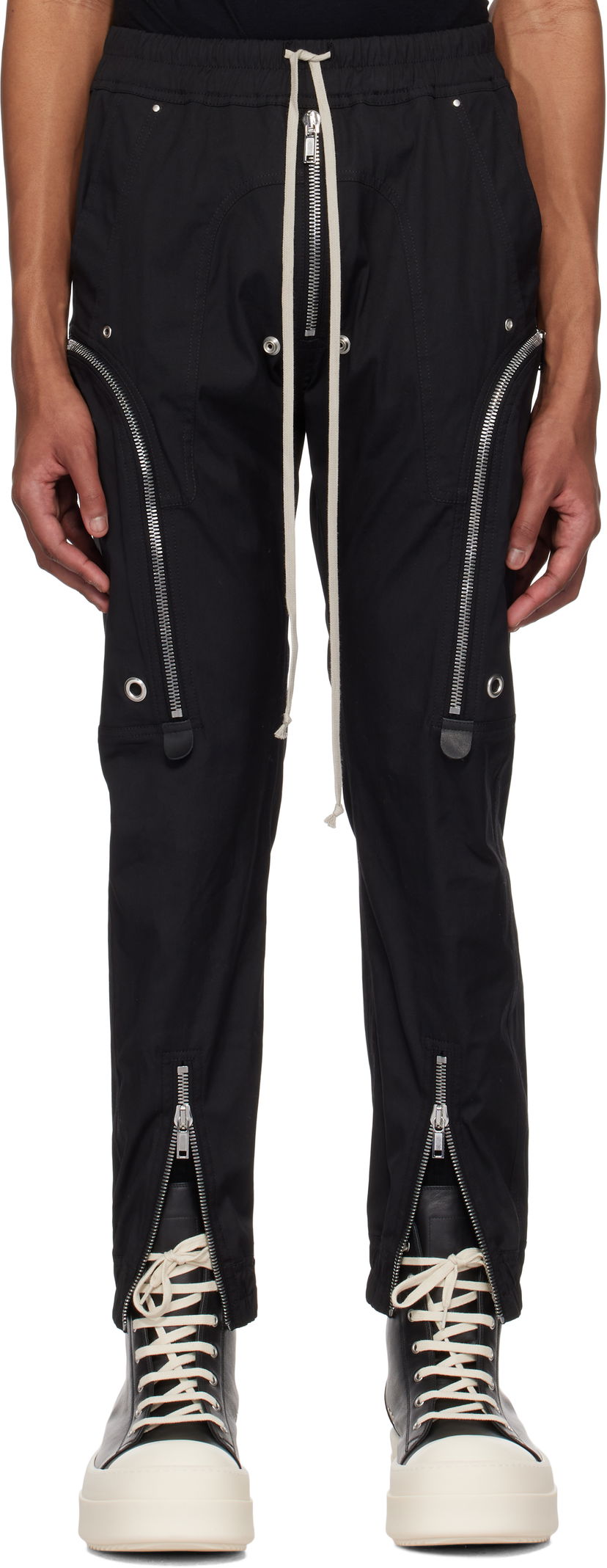 Cargo hlače Rick Owens Rick Owens Hollywood Bauhaus Cargo Pants Črna | RU01E5377 TE