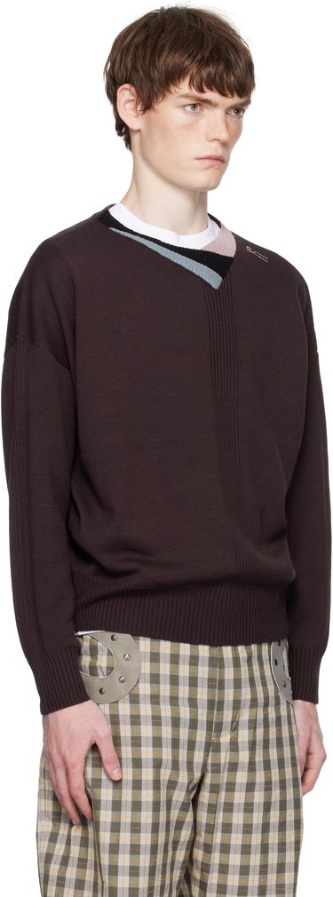 Pleteni pulover KIKO KOSTADINOV Kiko Kostadinov Vig Multi Collar Sweater Rjava | KKAW25KN04-97, 1