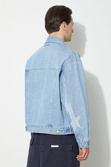 Jakna BAPE A Bathing Ape Metal Logo Pin Oversize Denim Jacket Modra | 1J80140056, 2