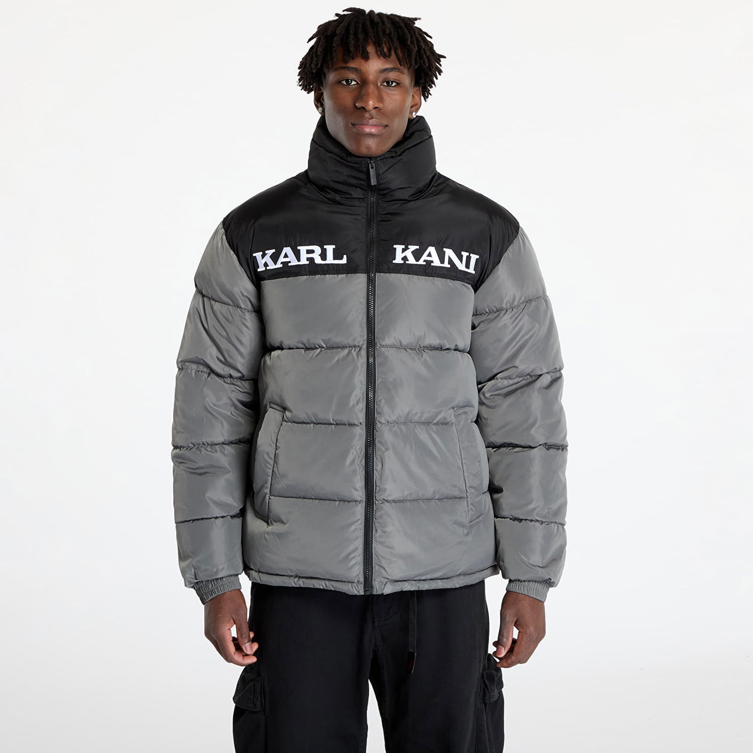 Puhovka Karl Kani Jacket Retro Essential Puffer Jacket Anthracite S Siva | 60760013, 0