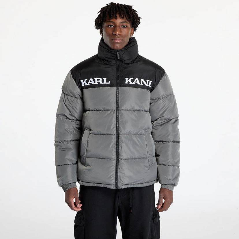 Puhovka Karl Kani Jacket Retro Essential Puffer Jacket Anthracite S Siva | 60760013