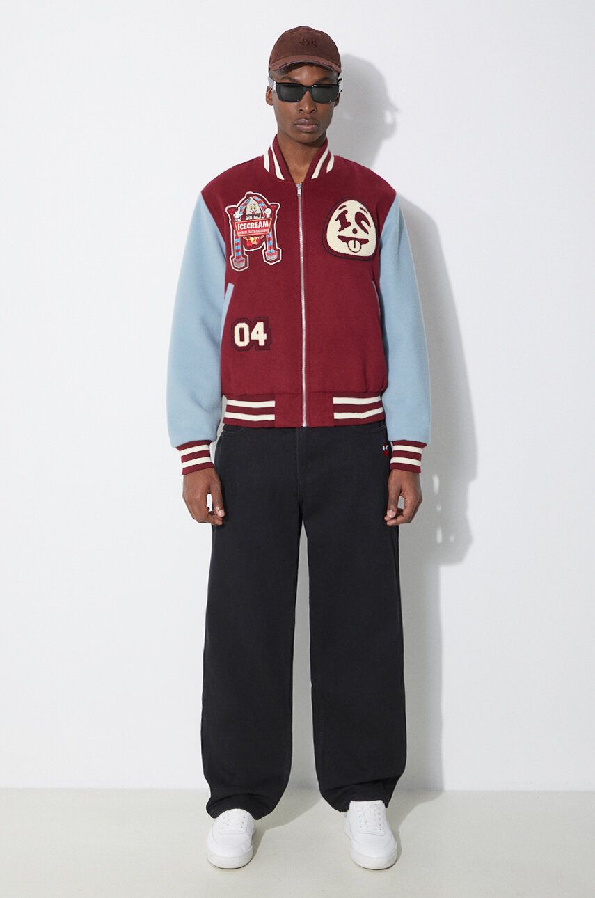 Bomber jakna BBC IceCream ICECREAM Diner Team Varsity Bomber Jacket Bordo | IC24106, 1
