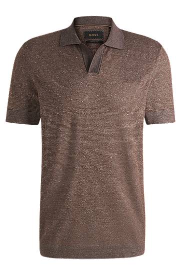 Polo majica BOSS BOSS Johnny-Collar Polo Shirt Rjava | 50537245