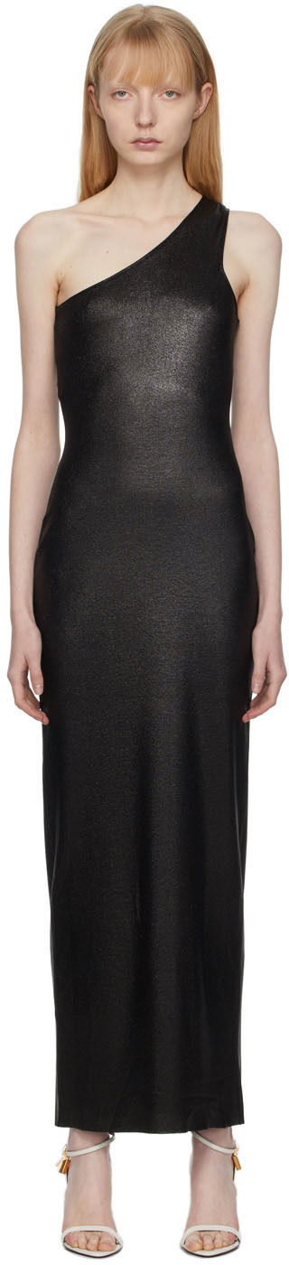 Obleke Tom Ford One Shoulder Glossy Long Dress Črna | ACK287-YAX370