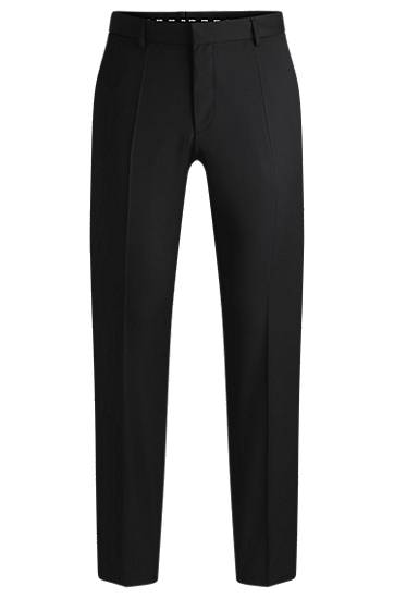Hlače BOSS Regular-Fit Virgin-Wool Serge Trousers Črna | 50469183