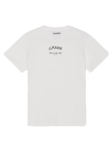 Majica GANNI Thin Jersey Relaxed T-shirt Bela | T3561-151