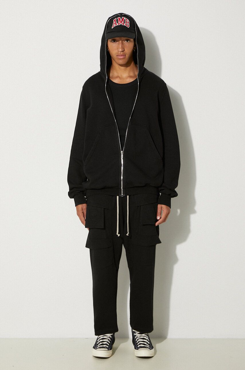Cargo hlače Rick Owens Rick Owens Creatch Cargo Cropped Drawstring Sweatpants Črna | DU02D2371.RIG, 1