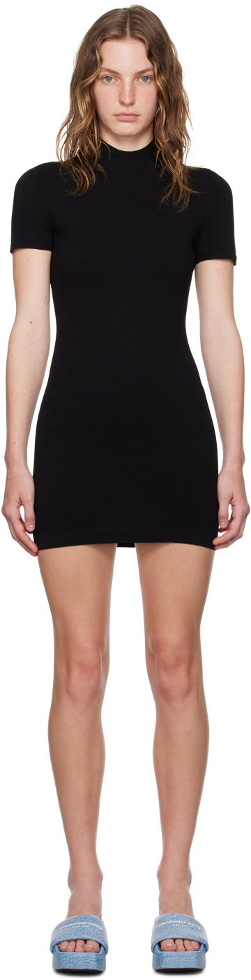 Obleke Alexander Wang Alexanderwang.t Embossed Mini Dress Črna | 4KC3246050